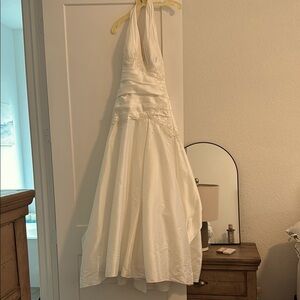 Elegant White Halter Wedding dress